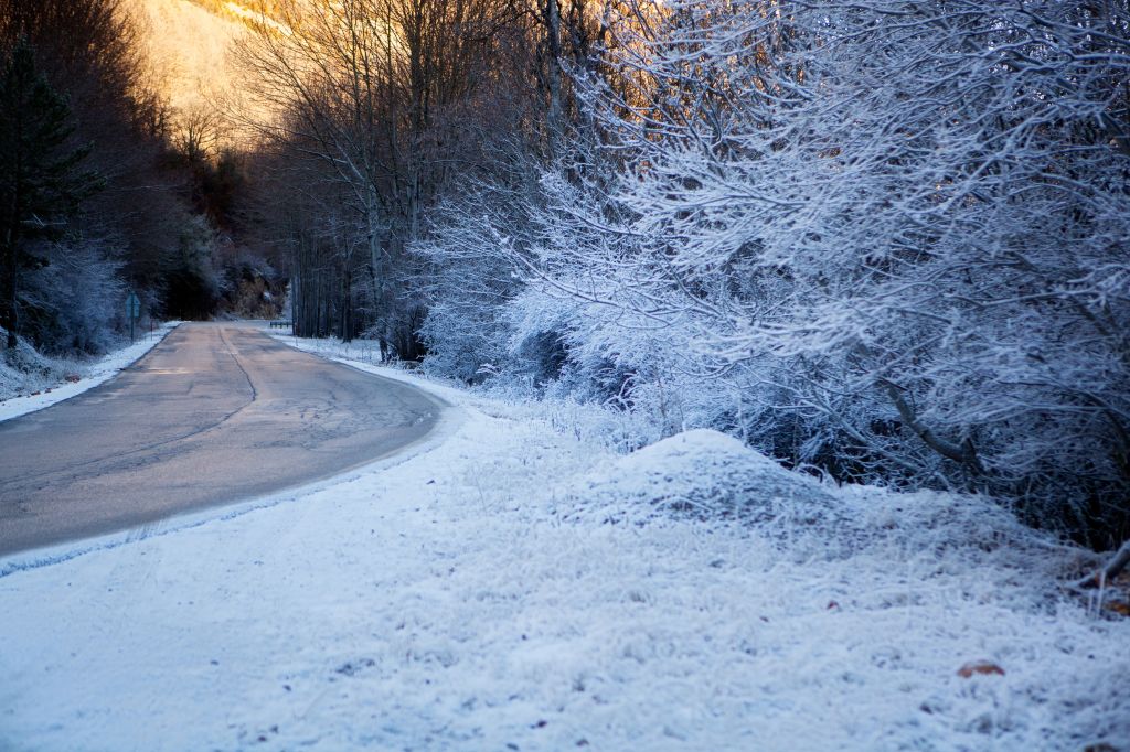 frozen road in Spain