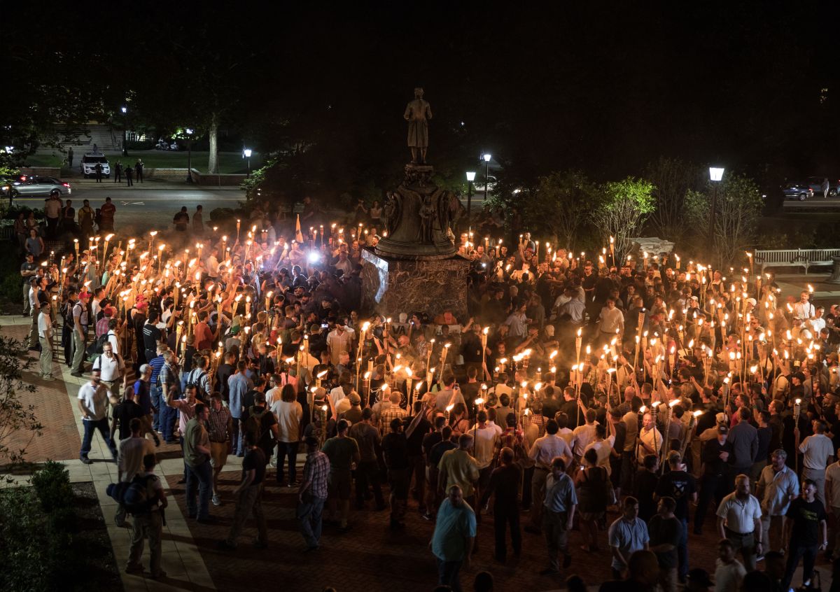 Torch march of white nationalists