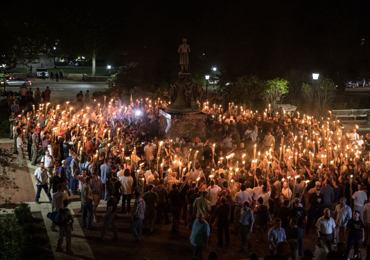 Torch march of white nationalists