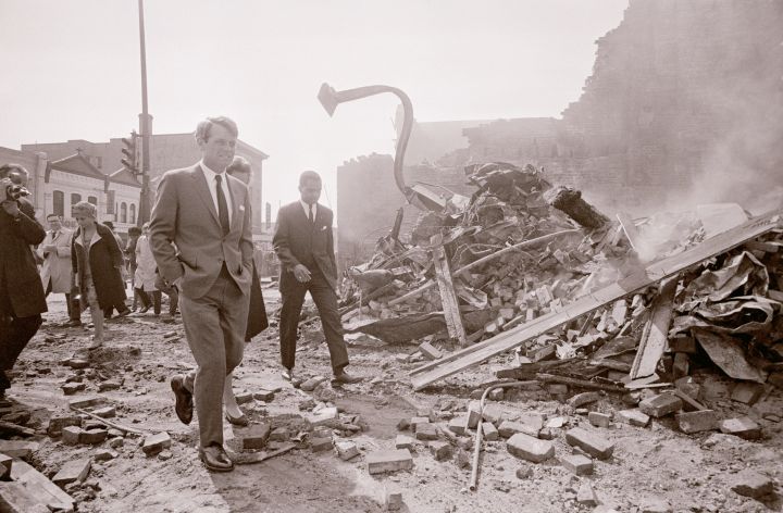 Robert F. Kennedy Visits Riot Scene in Washington DC