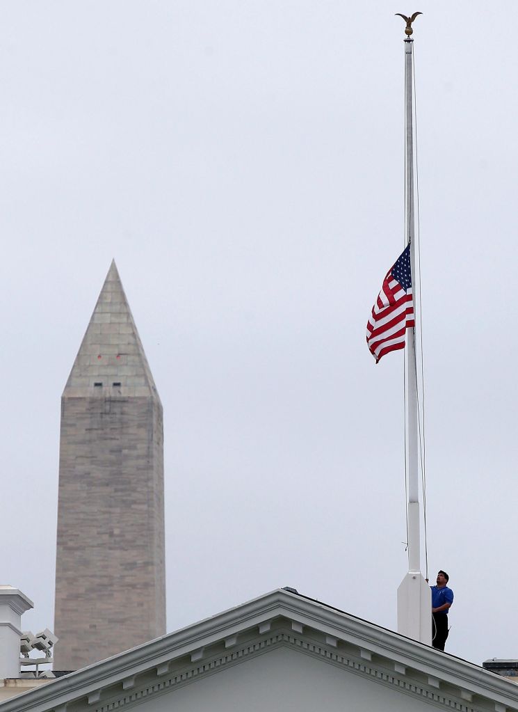 White House Flags Flown At Half Staff For Victims Of Boston Marathon Attack