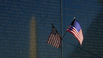 Veterans Day at the Vietnam War Memorial in Washington, DC.