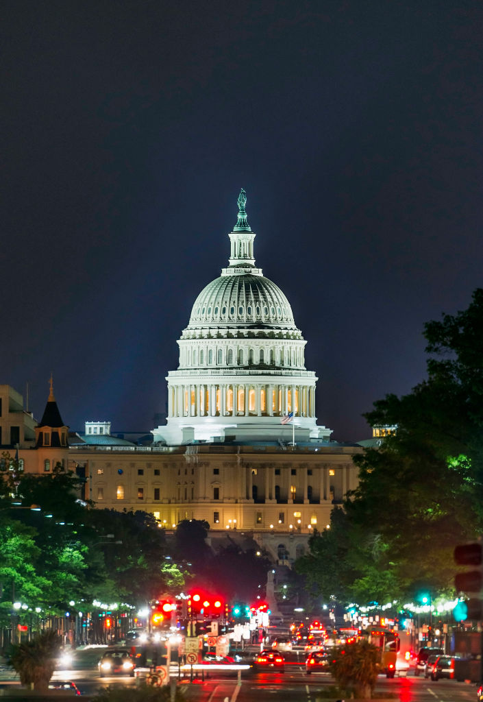 View down Pennsylvania Avenue to the Capitol Building...