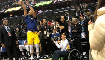 Stephen Curry Shoots With Disabled Fan