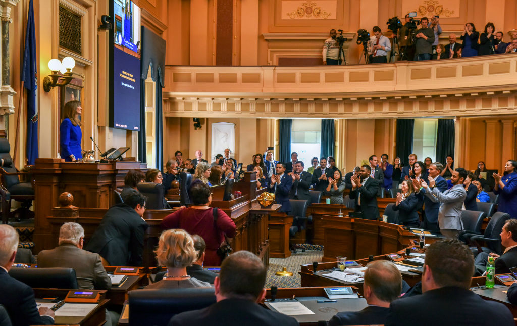Start of the Virginia General Assembly, which went solidly blue in 2019, on January 08 in Richmond, VA.