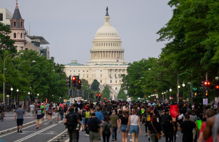 Protesters Demonstrate In D.C. Against Death Of George Floyd By Police Officer In Minneapolis