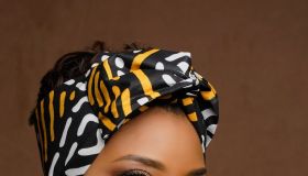 Mali African Print Black Mudcloth Wired Head wrap + Mask