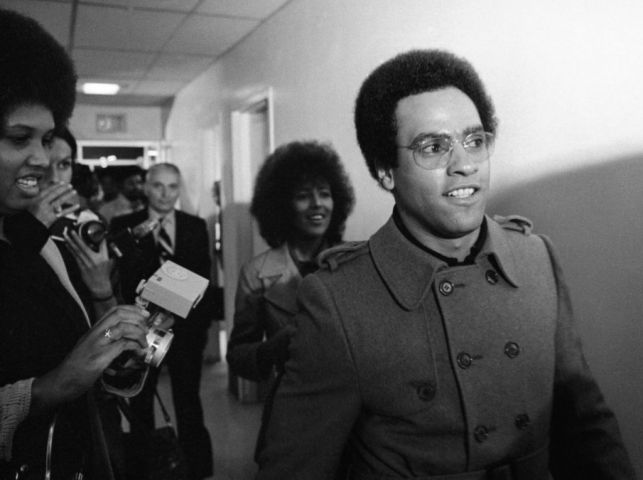 Huey P. Newton Holds Press Conference