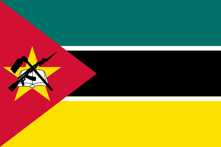 Mozambique flag simple illustration for independence day or election