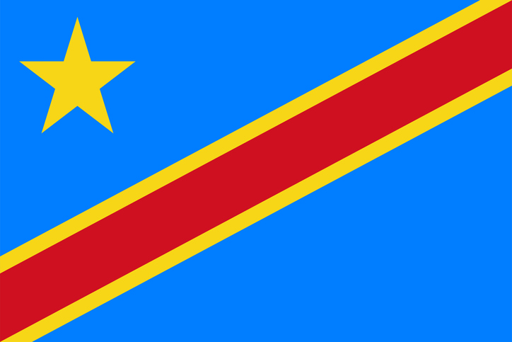 Democratic Republic of the Congo flag simple illustration for independence day or election