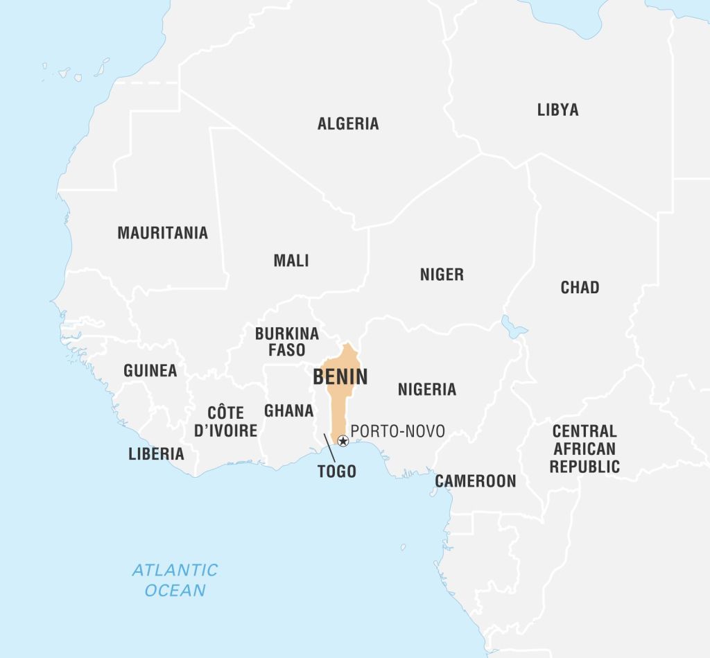 World Data Locator Map, Benin
