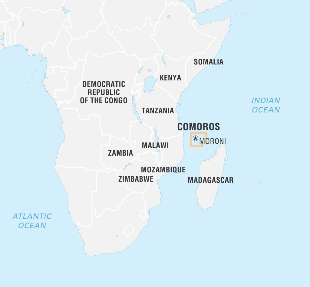 World Data Locator Map, Comoros
