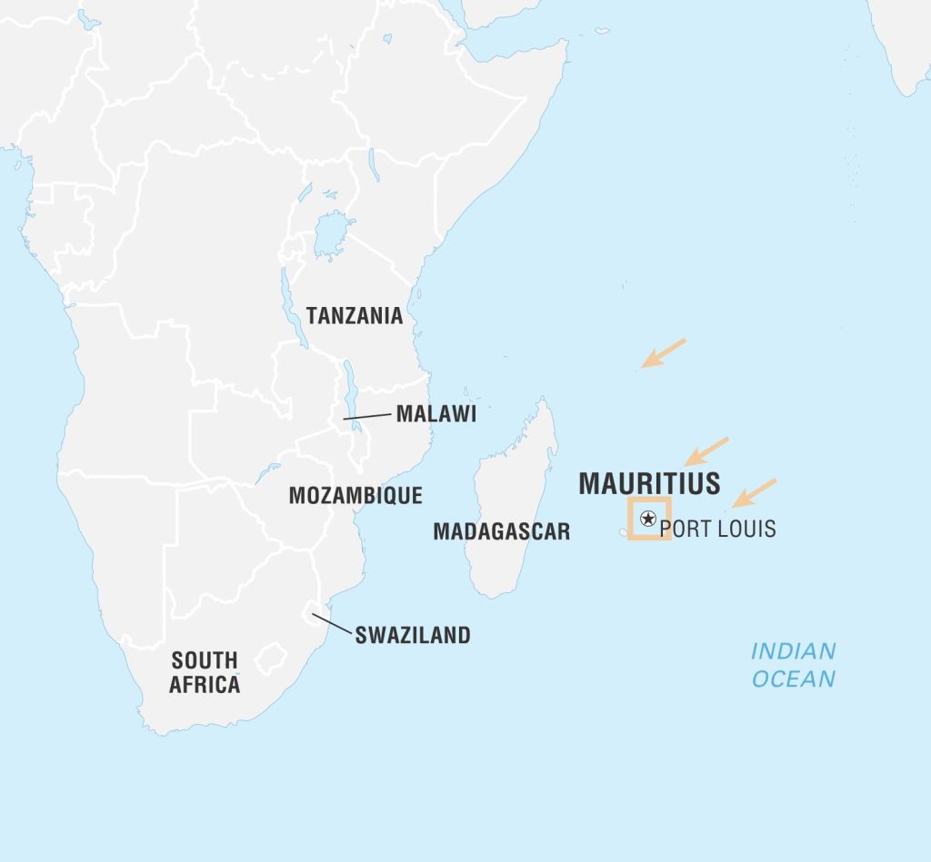 World Data Locator Map, Mauritius