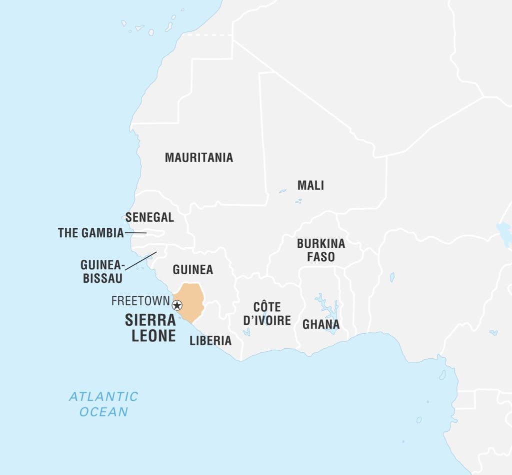 World Data Locator Map, Sierra Leone