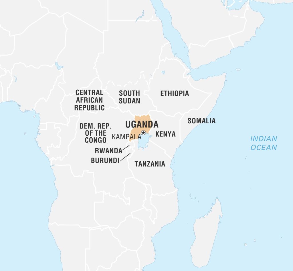 World Data Locator Map, Uganda