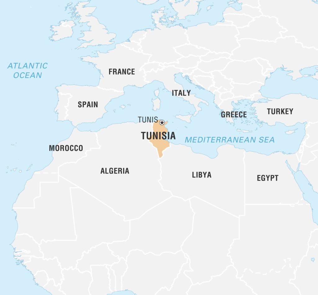 World Data Locator Map, Tunisia