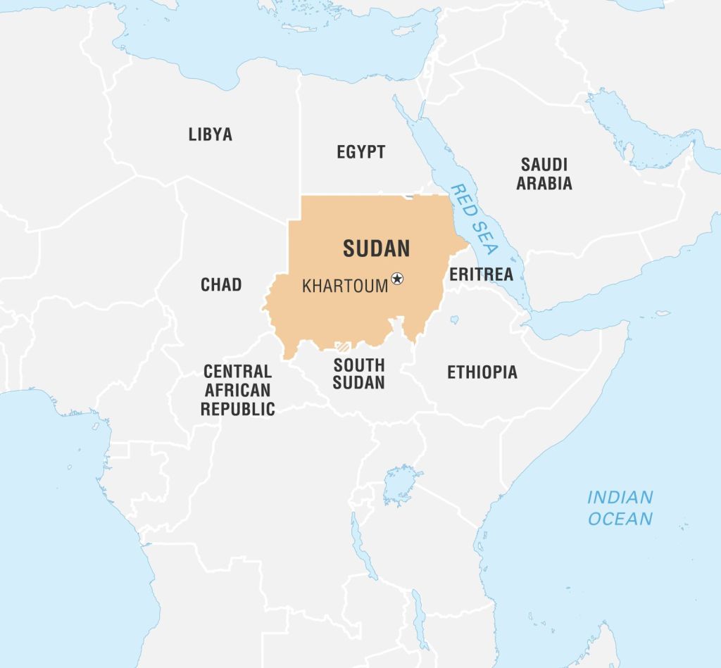 World Data Locator Map, Sudan