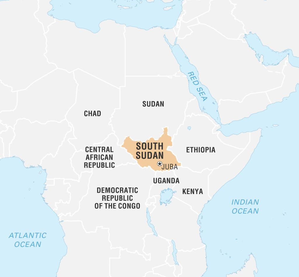 World Data Locator Map, South Sudan