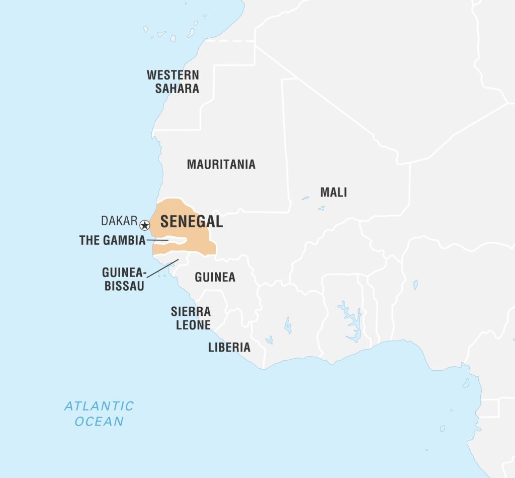 World Data Locator Map, Senegal