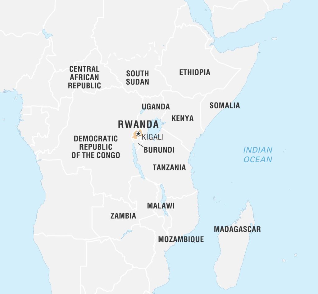 World Data Locator Map, Rwanda