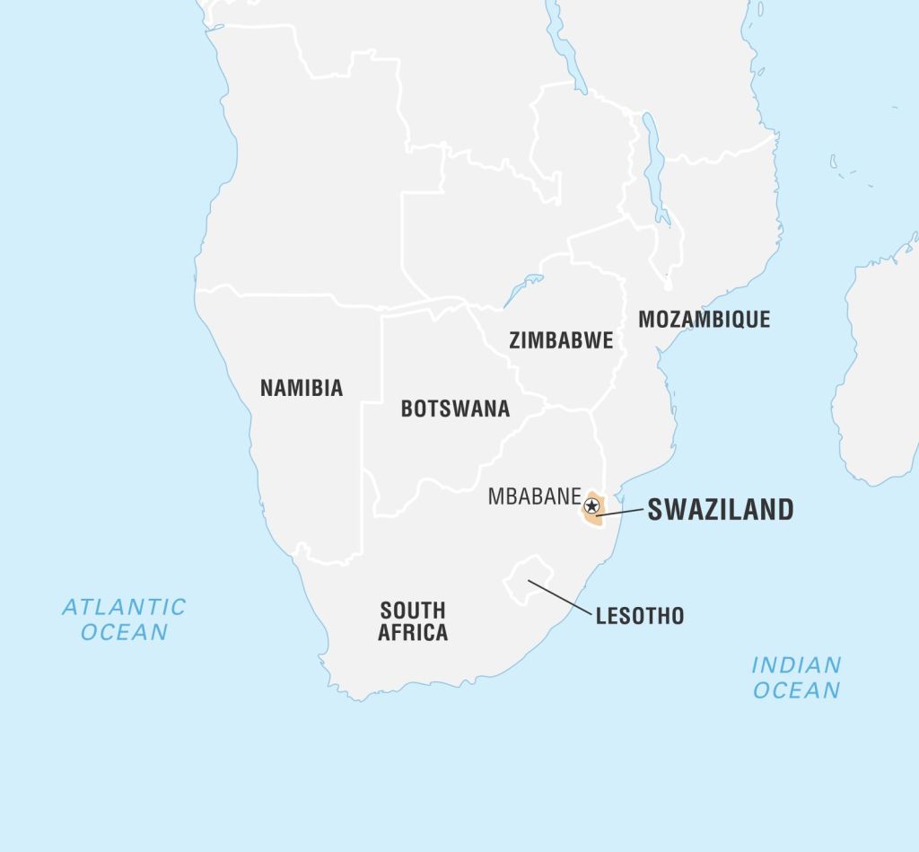 World Data Locator Map, Swaziland