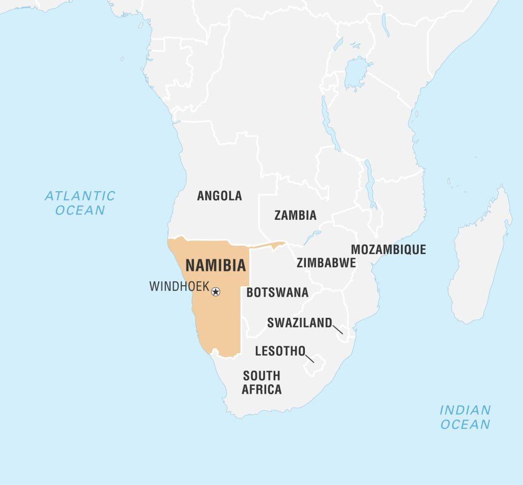 World Data Locator Map, Namibia