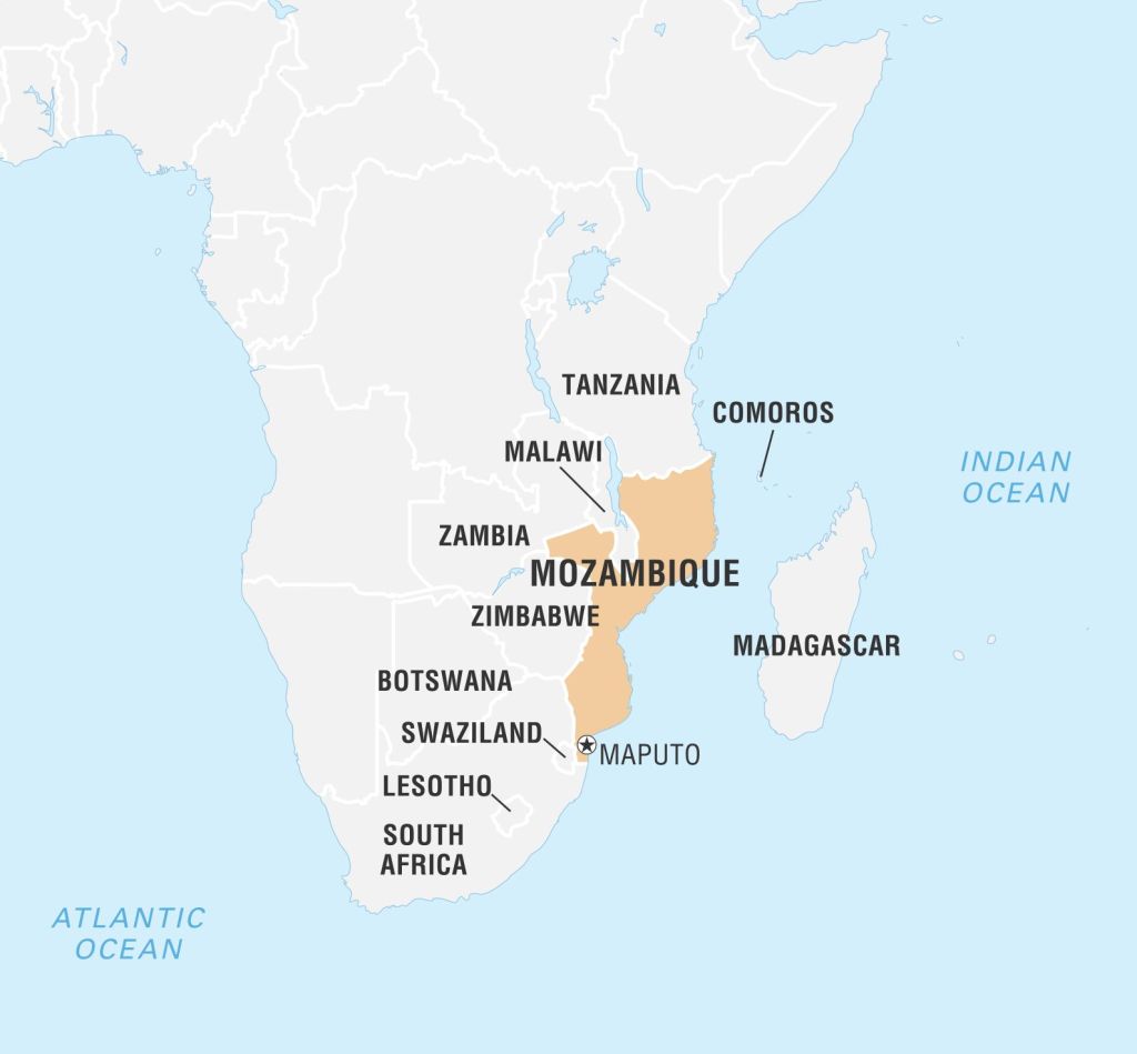 World Data Locator Map, Mozambique