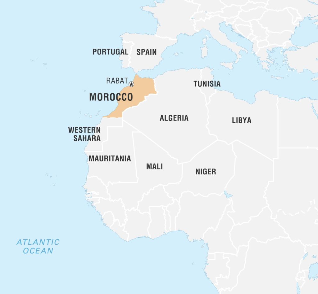 World Data Locator Map, Morocco