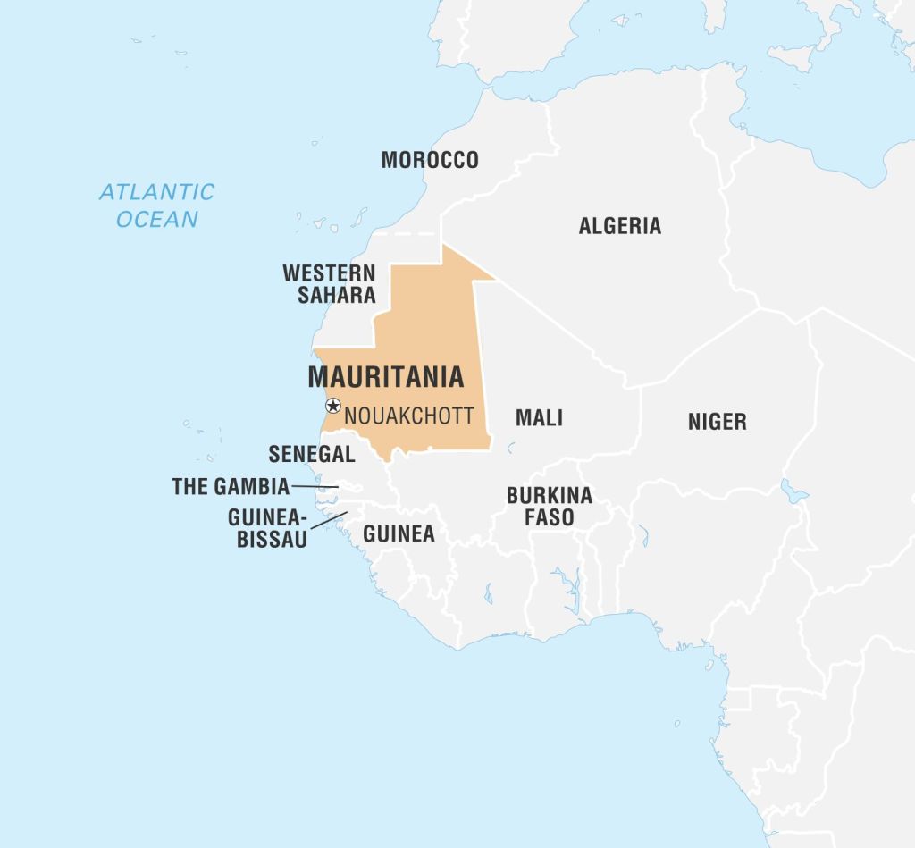 World Data Locator Map, Mauritania