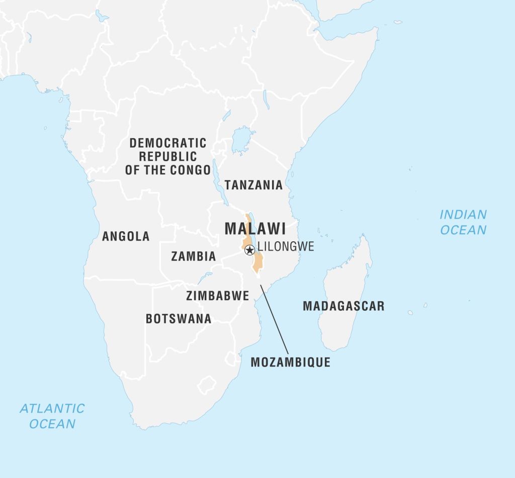 World Data Locator Map, Malawi