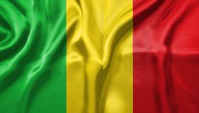 Mali flag wave highly detailed realistic 3D rendering.