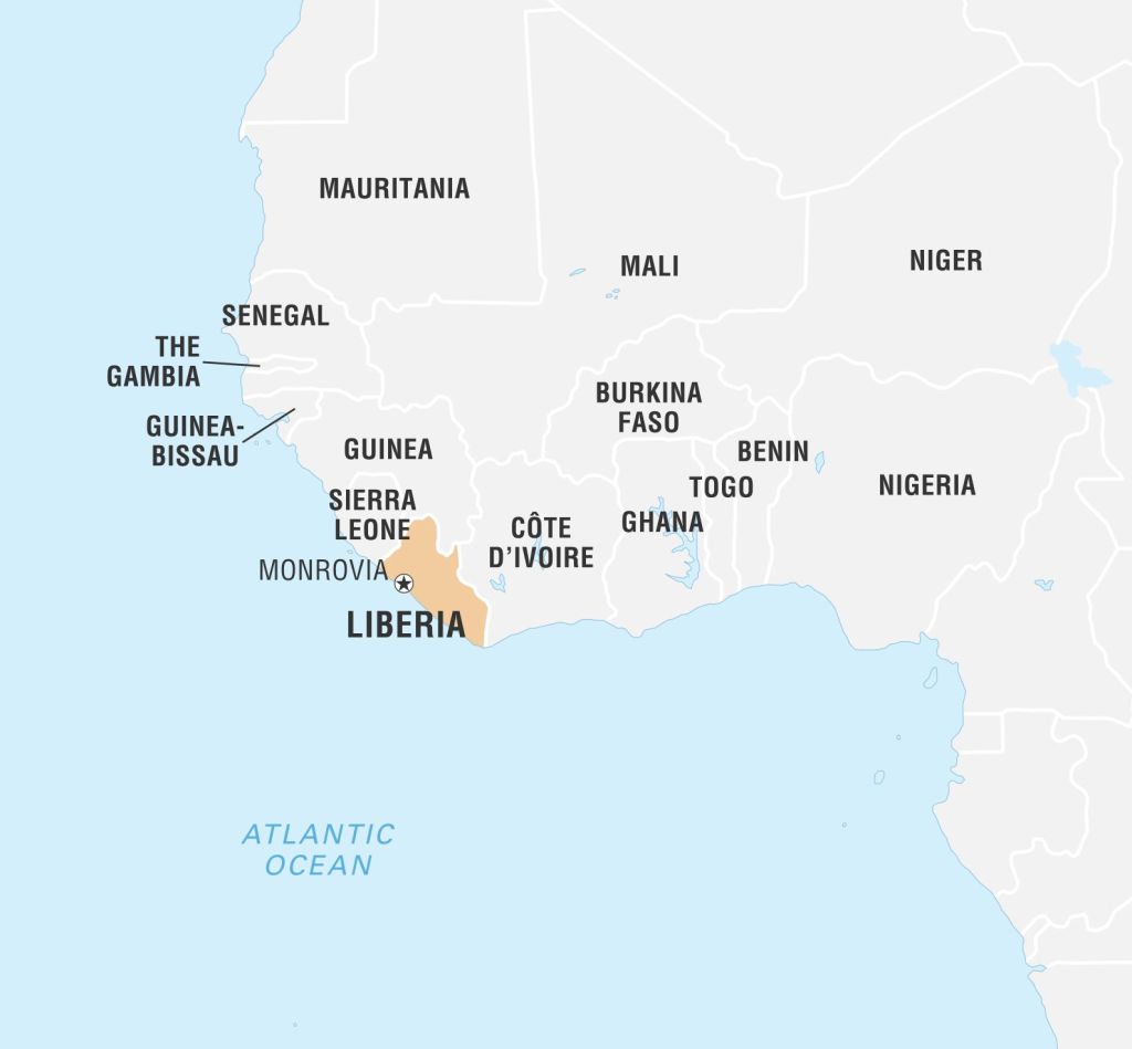 World Data Locator Map, Liberia