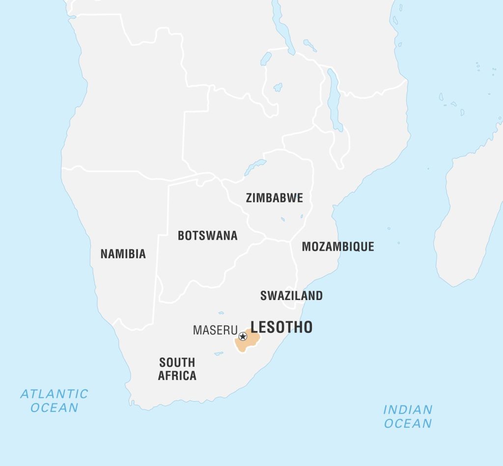 World Data Locator Map, Lesotho