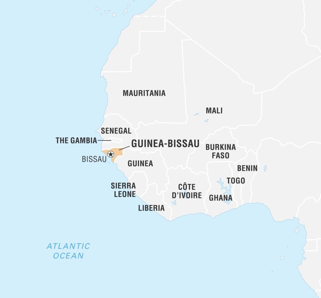 World Data Locator Map, Guinea-Bissau