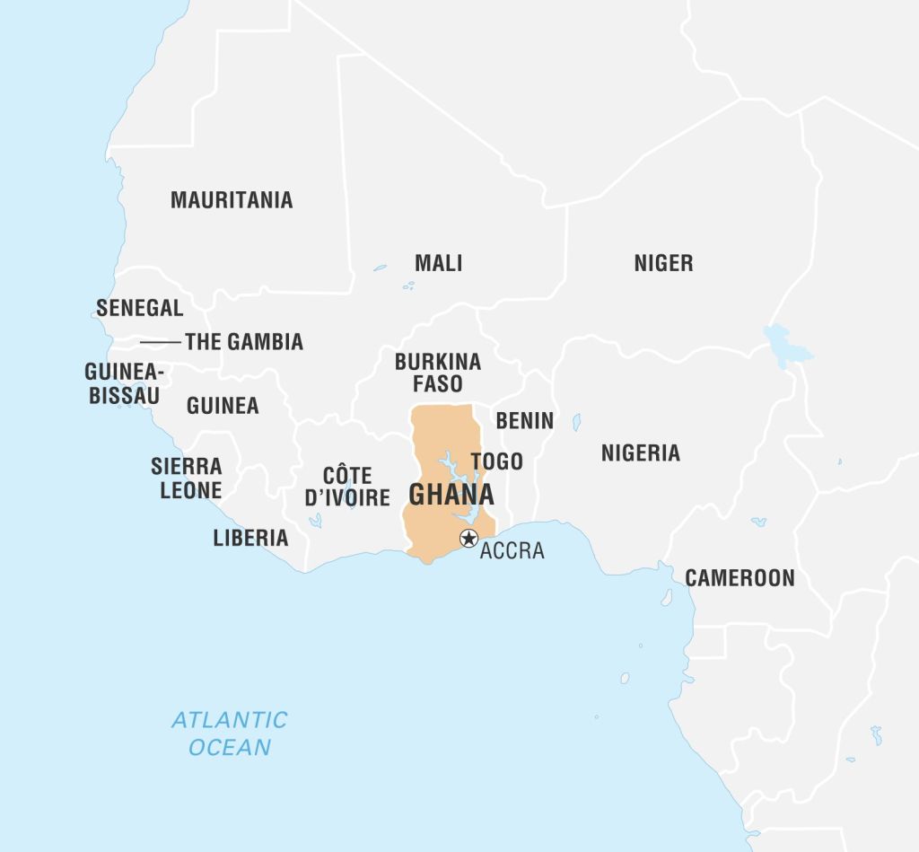 World Data Locator Map, Ghana