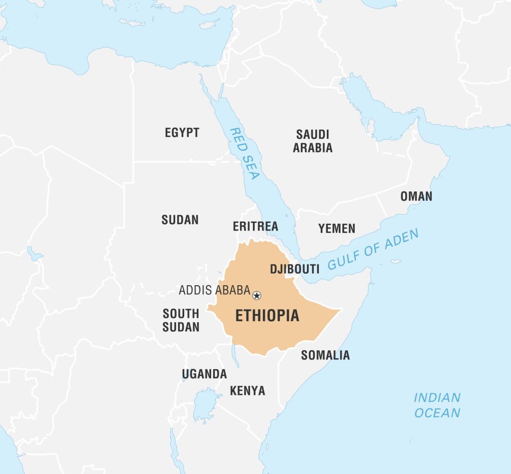 World Data Locator Map, Ethiopia