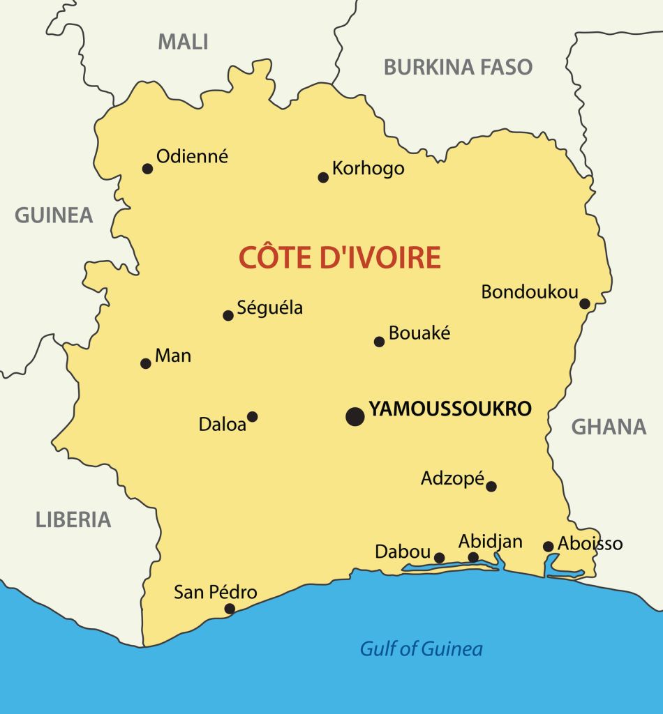 Republic of Côte d'Ivoire - vector map