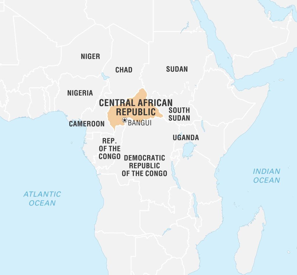 World Data Locator Map, Central African Republic