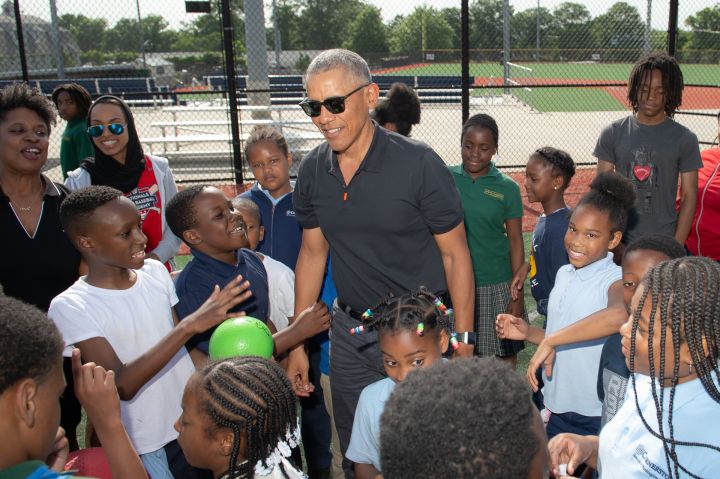 Barack Obama Visits The Washington Nationals Youth Baseball Academy
