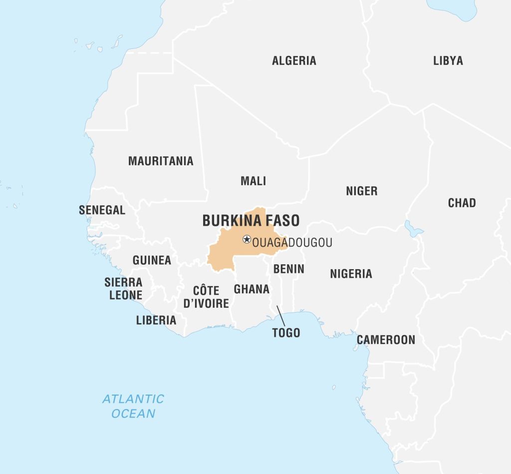 World Data Locator Map, Burkina Faso