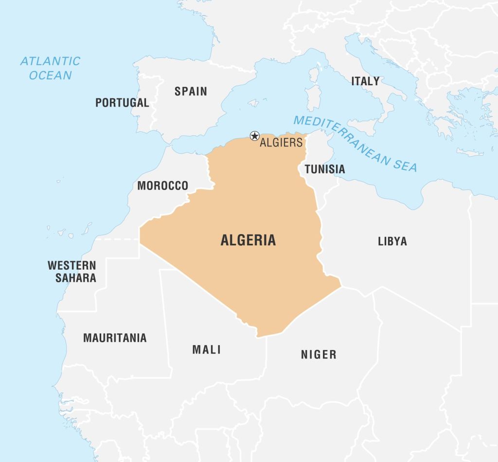 World Data Locator Map, Algeria