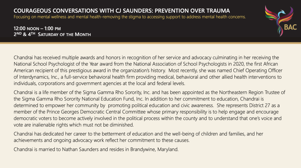 COURAGEOUS CONVERSATIONS WITH CJ SAUNDERS: PREVENTION OVER TRAUMA