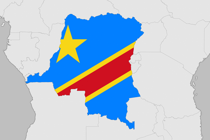 Africa map series with Democratic Republic of the Congo, with flag