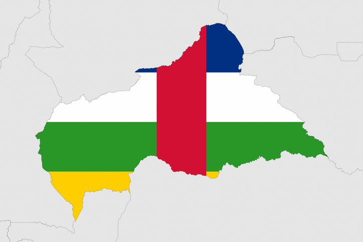 Africa map series with Central African Republic, with flag