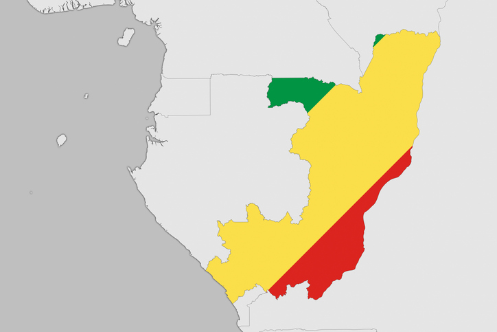 Africa map series with Republic of the Congo, with flag