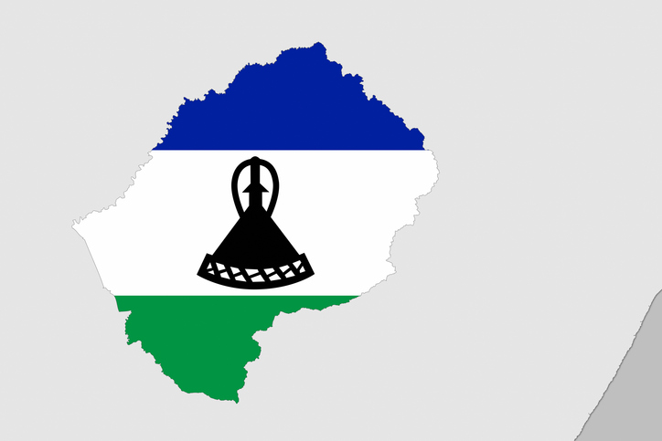 Africa map series with Lesotho, with flag