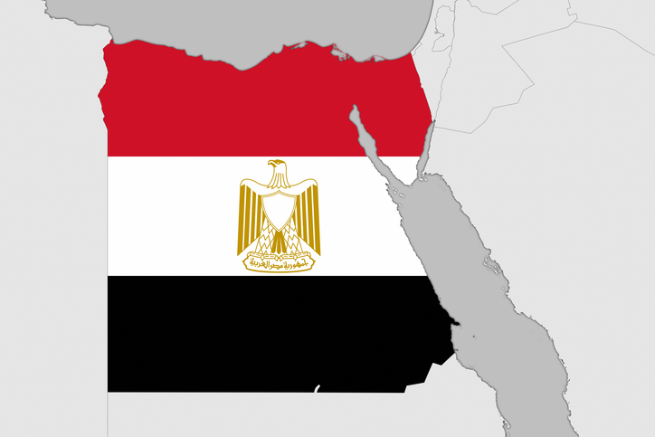 Africa map series with Egypt, with flag