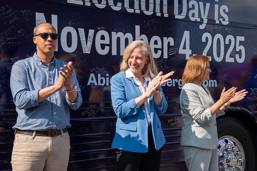 Rep. Abigail Spanberger (D-VA) campaigns as the Democratic nominee in the Virginia's governor's race.